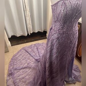 Evening gown size 8 with slit and detachable skirt. CUSTOM MADE FROM TURKEY.